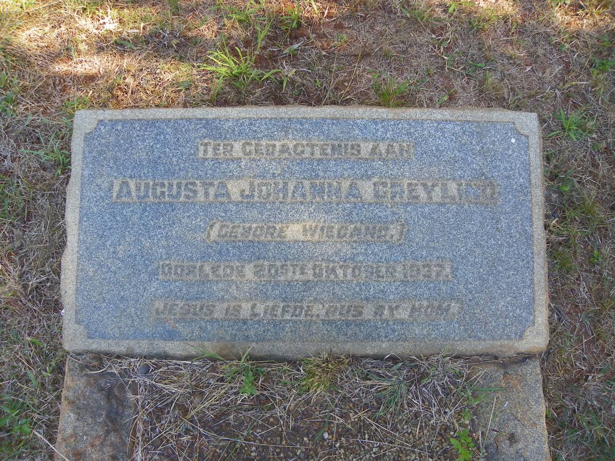 GREYLING Augusta Johanna nee WIEGAND -1937