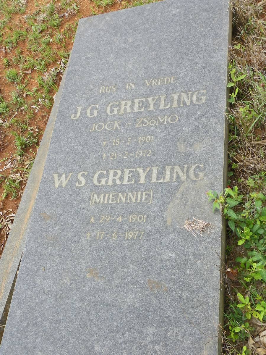 GREYLING J.G. 1901-1972 &amp; W.S. 1901-1977