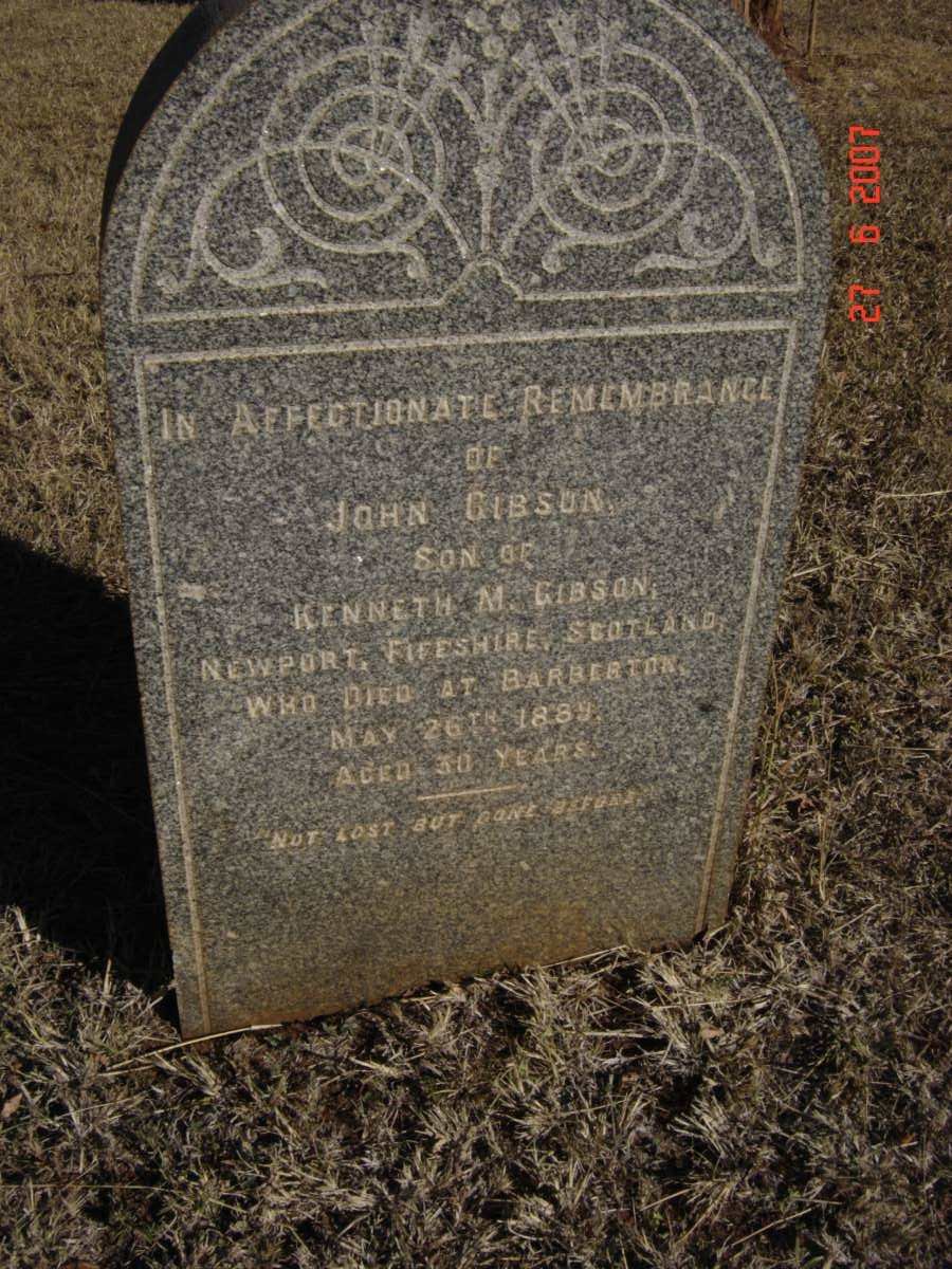 GIBSON John -1889