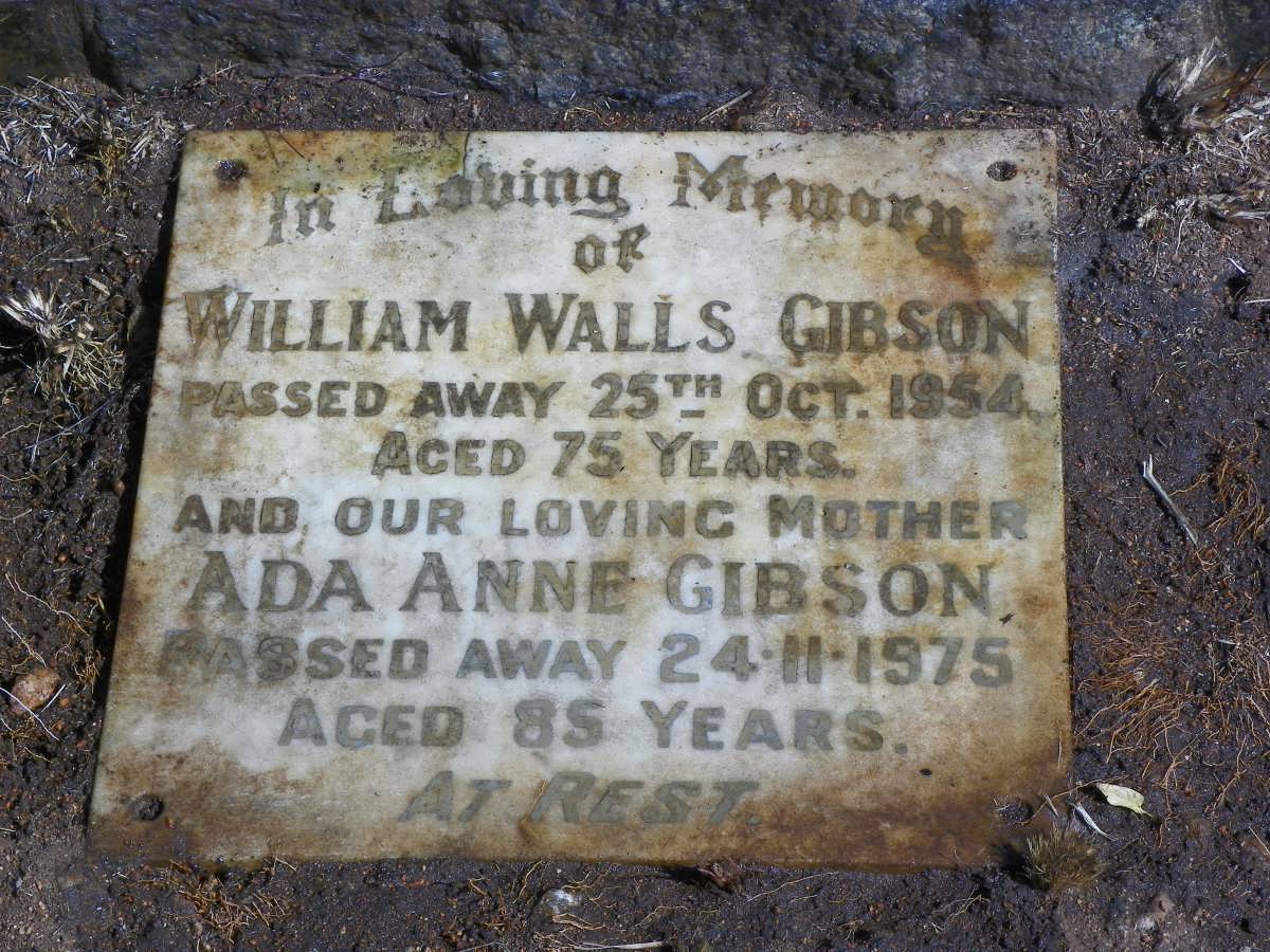 GIBSON William Walls -1954 &amp; Ada Anne -1975