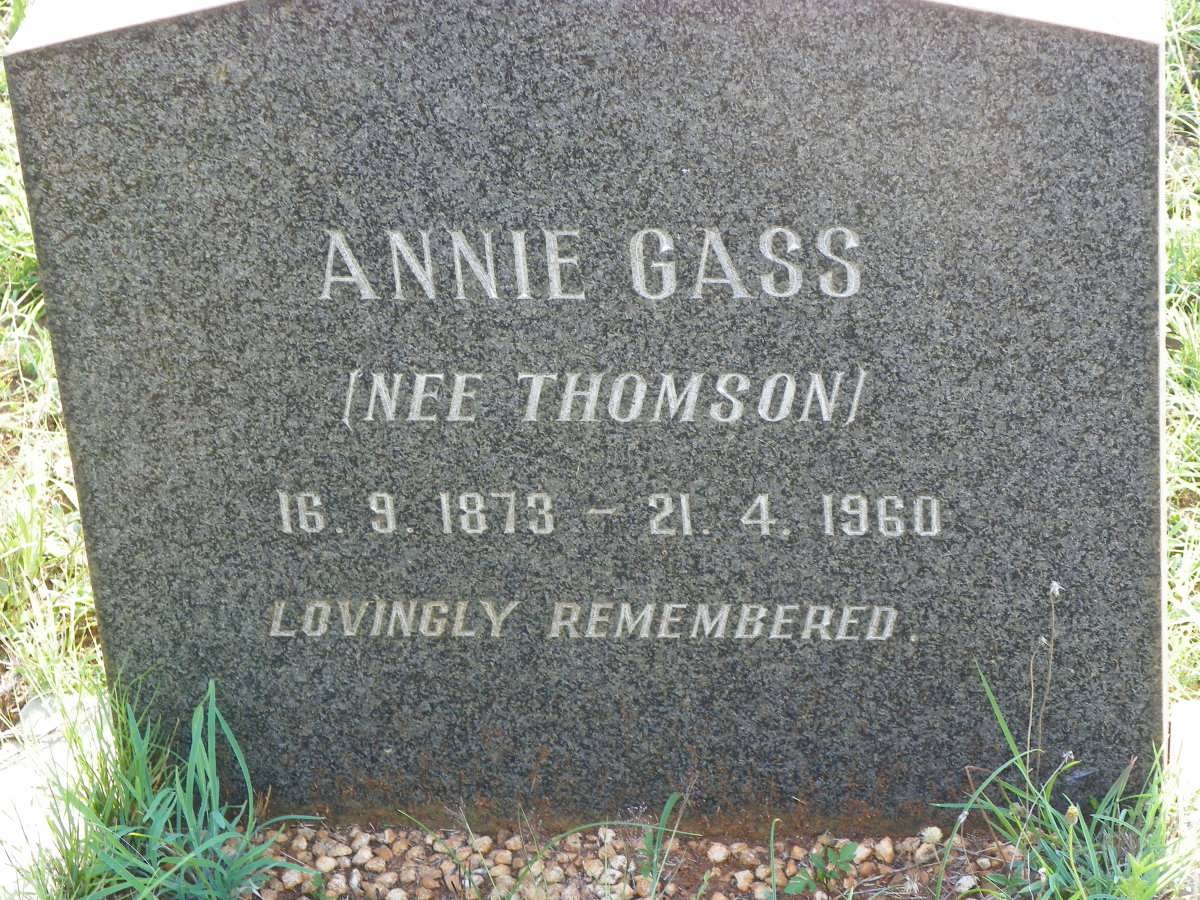 GASS Annie nee THOMSON 1873-1960