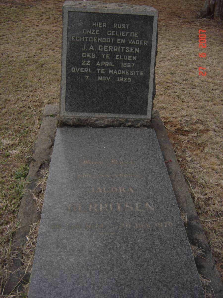 GERRITSEN J.A. 1867-1929 &amp; Jacoba  1874-1970