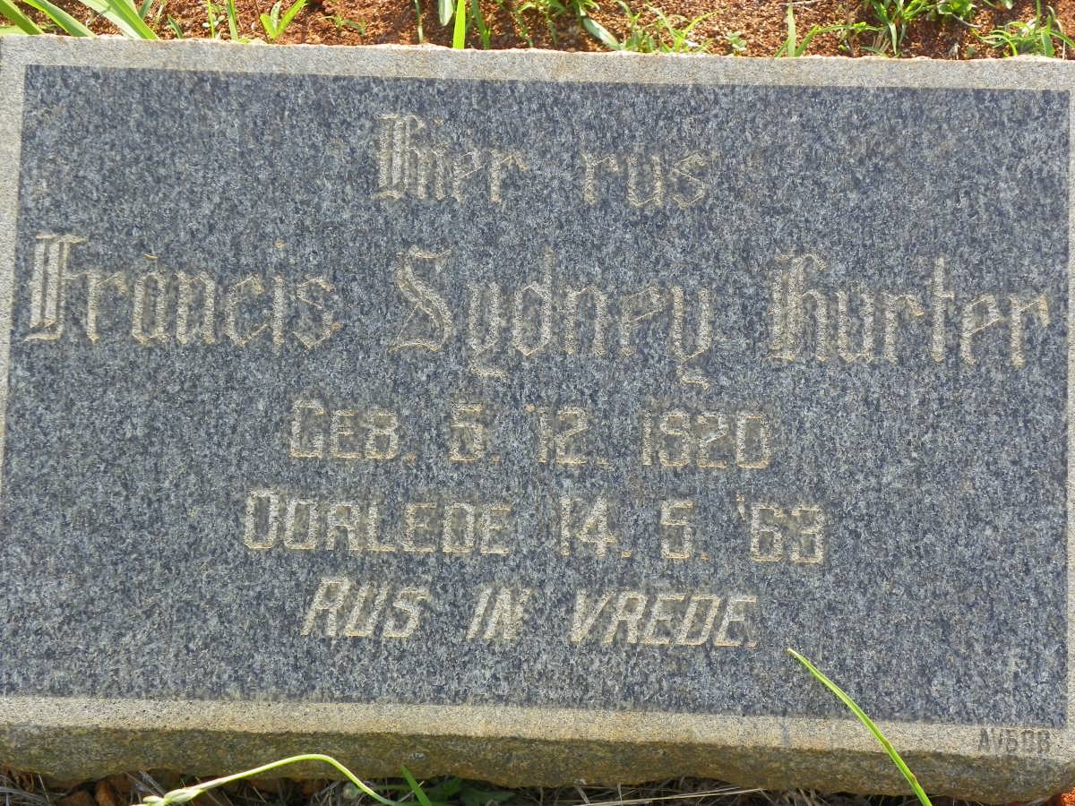 HURTER Francis Sydney 1920-1963