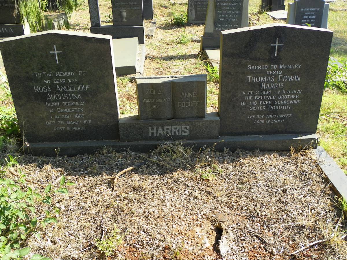 HARRIS Thomas Edwin 1894-1978 &amp; Rosa Angelique Augustina GERISOLA 1888-1971