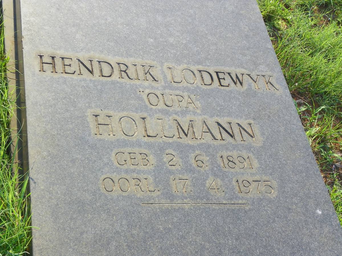 HOLLMANN Hendrik Lodewyk 1891-1975