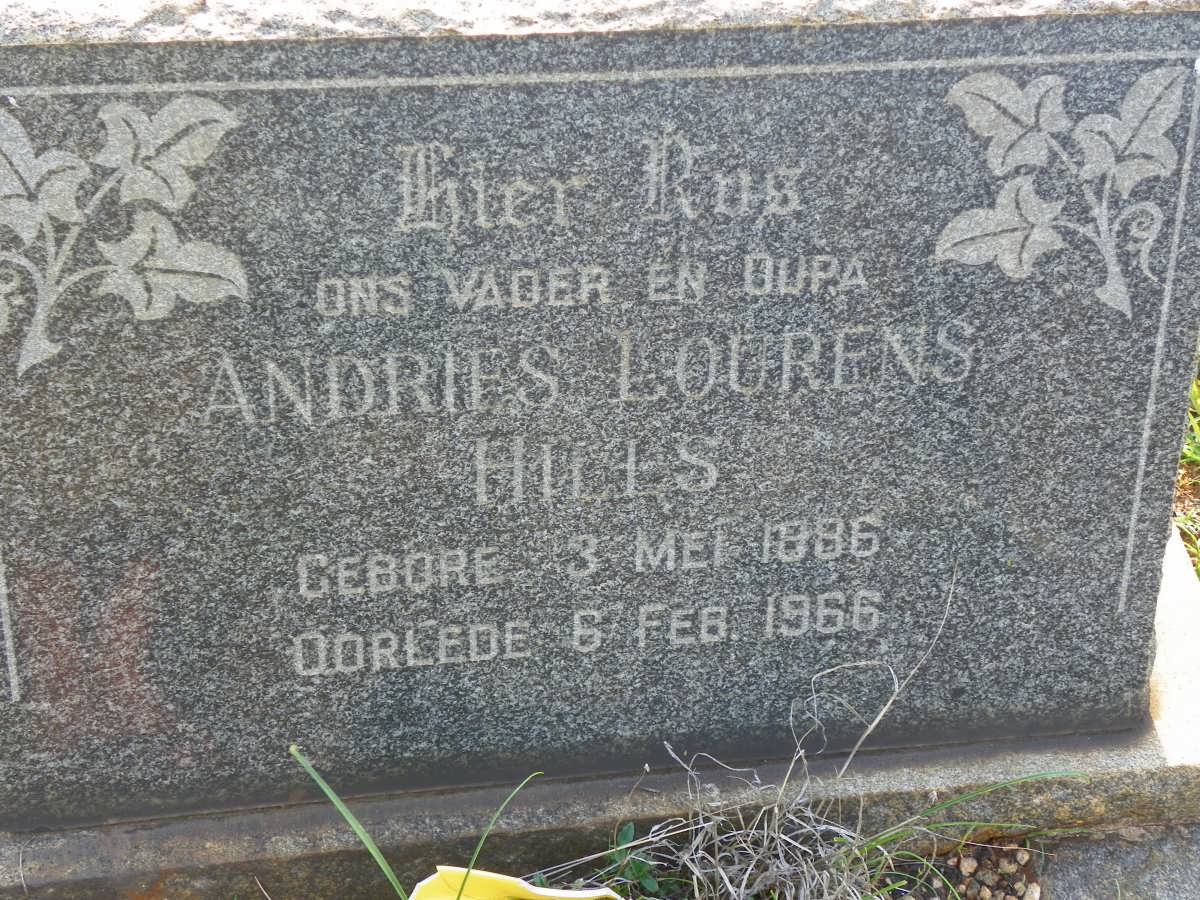 HILLS Andries Lourens 1886-1966