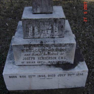 HAWKINS Kate nee HENDERSON 1850-1894