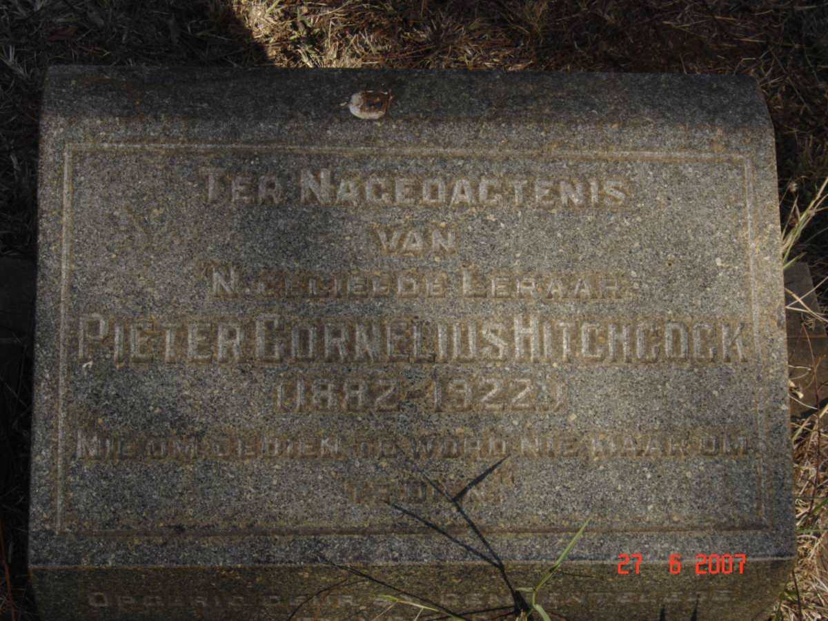 HITCHCOCK  Pieter Cornelius 1892-1922