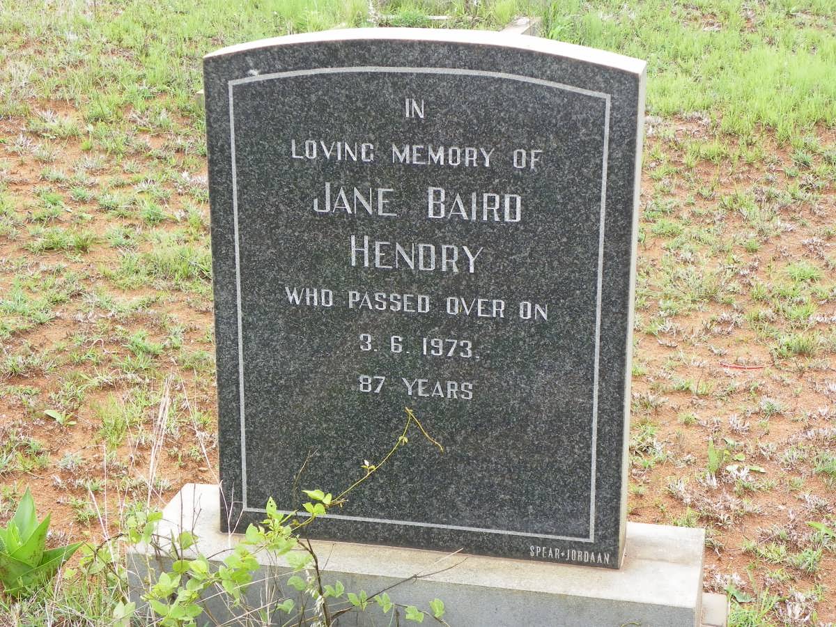 HENDRY Jane Baird -1973