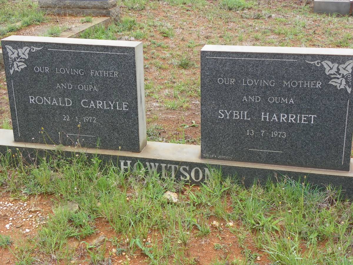 HOWITSON Ronald Carlyle -1972 &amp; Sybil Harriet -1973