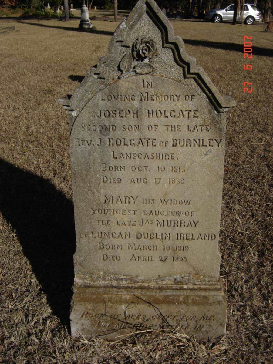 HOLGATE Joseph 1813-1889 &amp;  Mary MURRAY 1819-1895