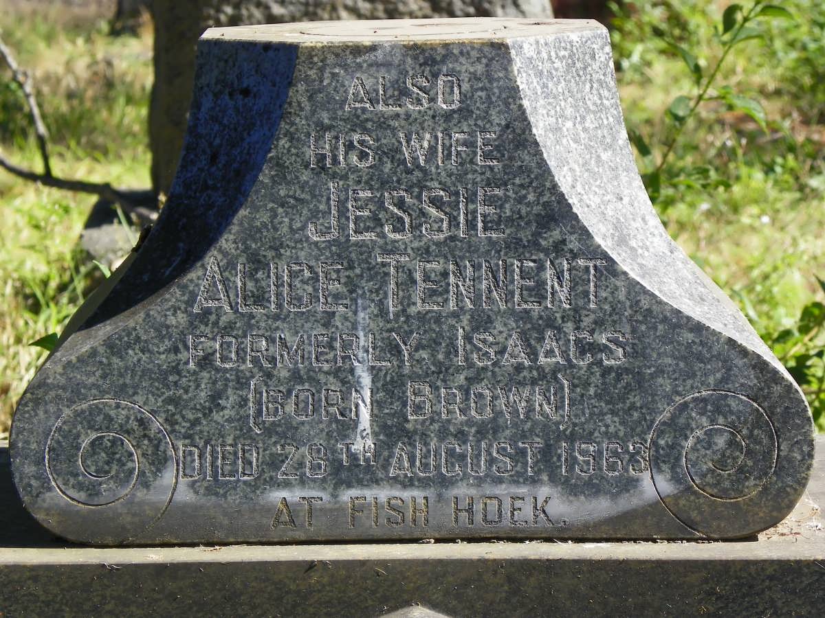 ISAACS Robert MacIntosh -1917 &amp; TENNENT Jessie Alice formerly ISAACS nee BROWN -1963 _2