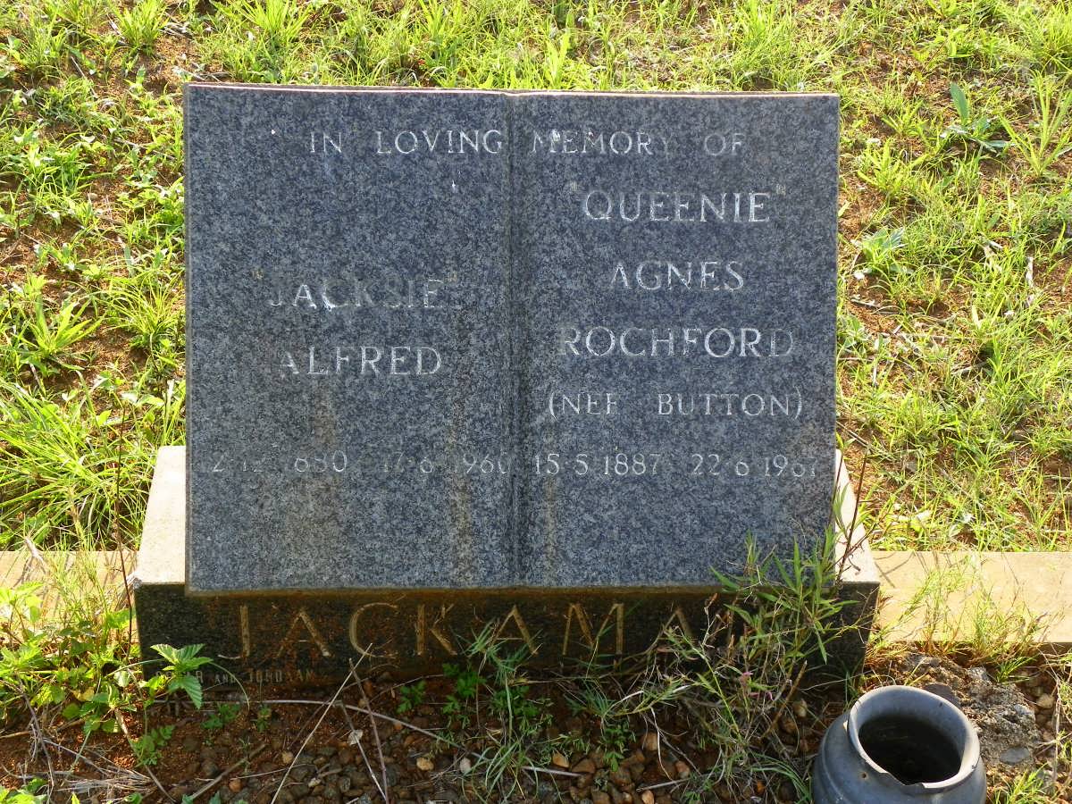 JACKAMAN Alfred 1880-1960 &amp; Agnes Rochford BUTTON 1887-1967