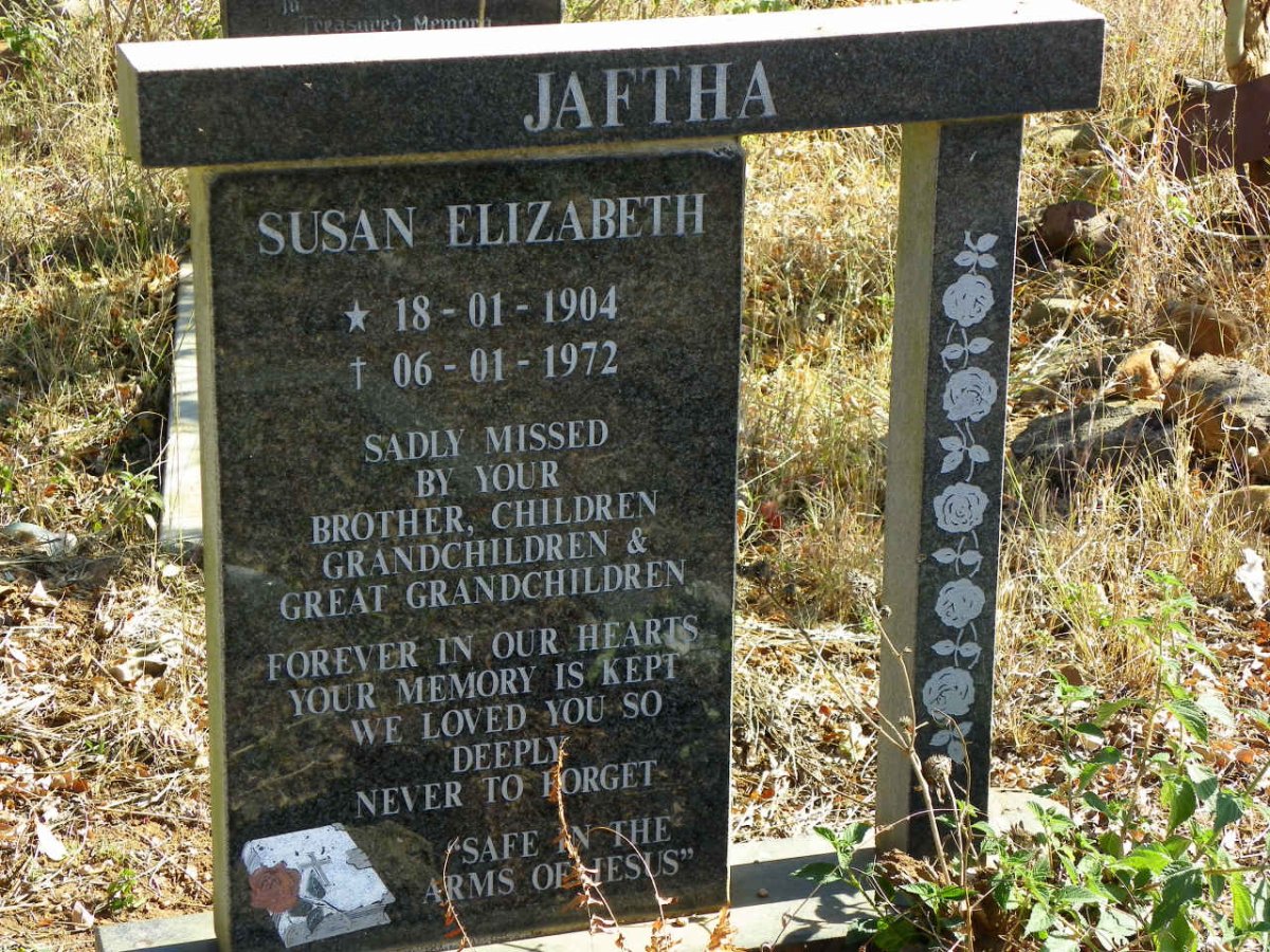 JAFTHA Susan Elizabeth 1904-1972
