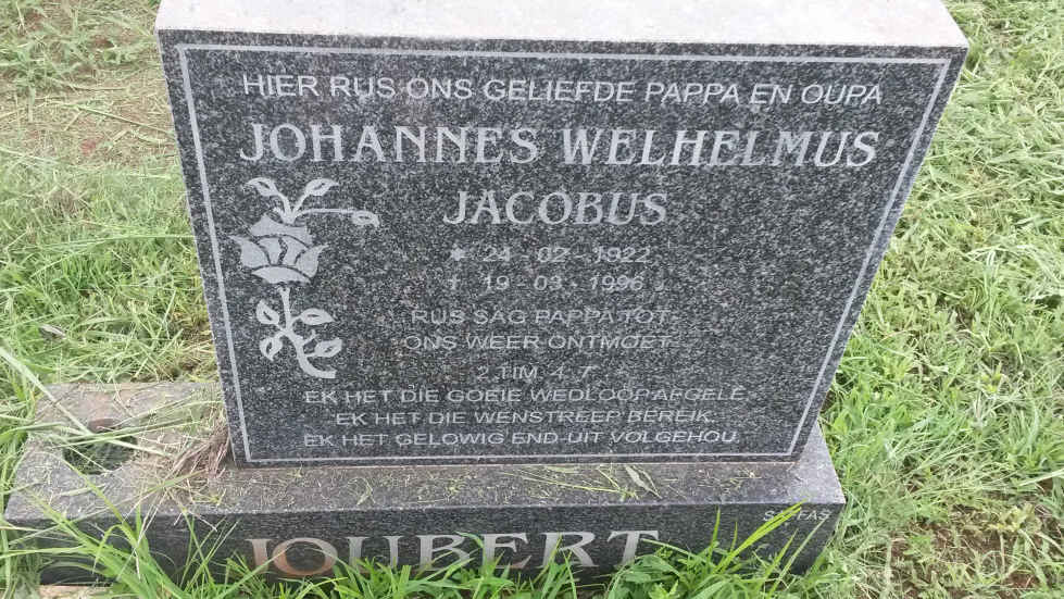 JOUBERT Johannes Welhelmus Jacobus 1922-1996