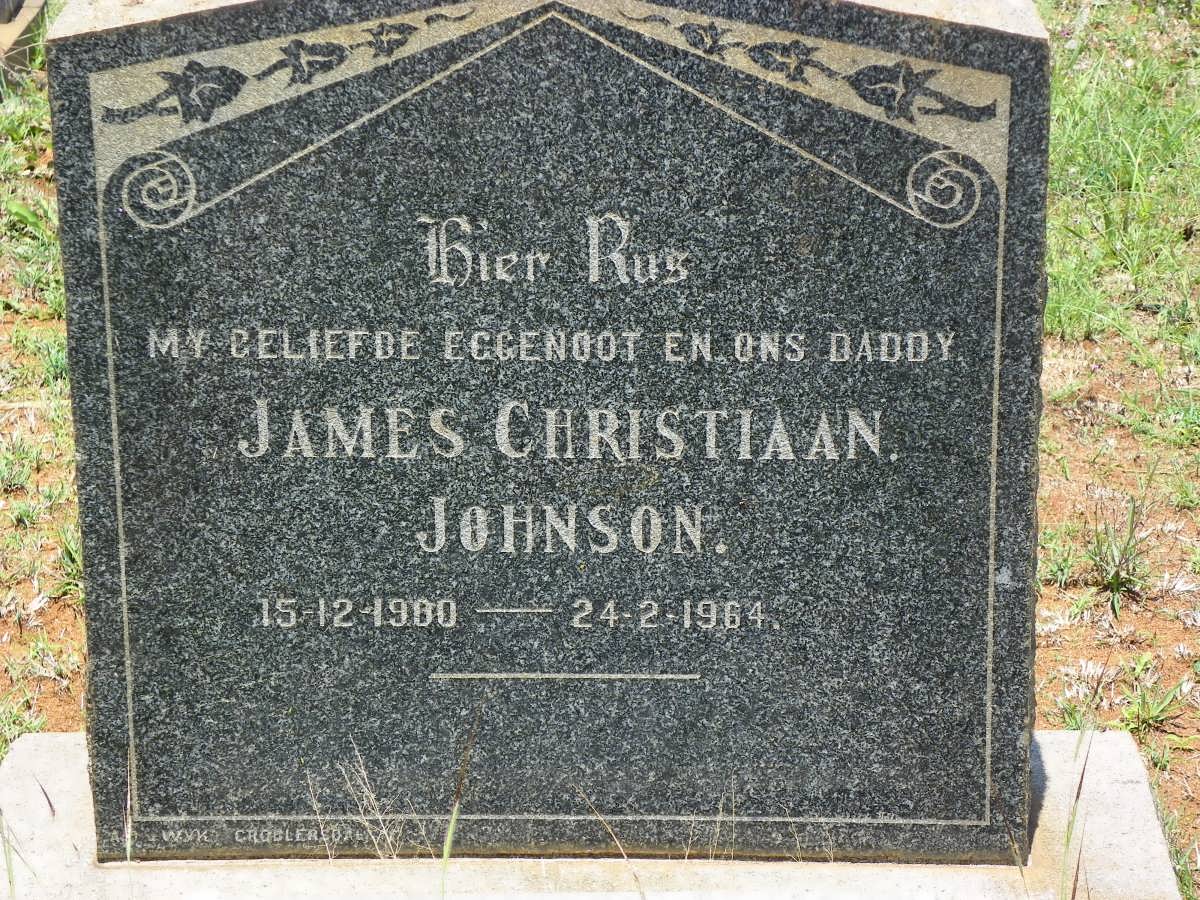 JOHNSON James Christiaan 1900-1964
