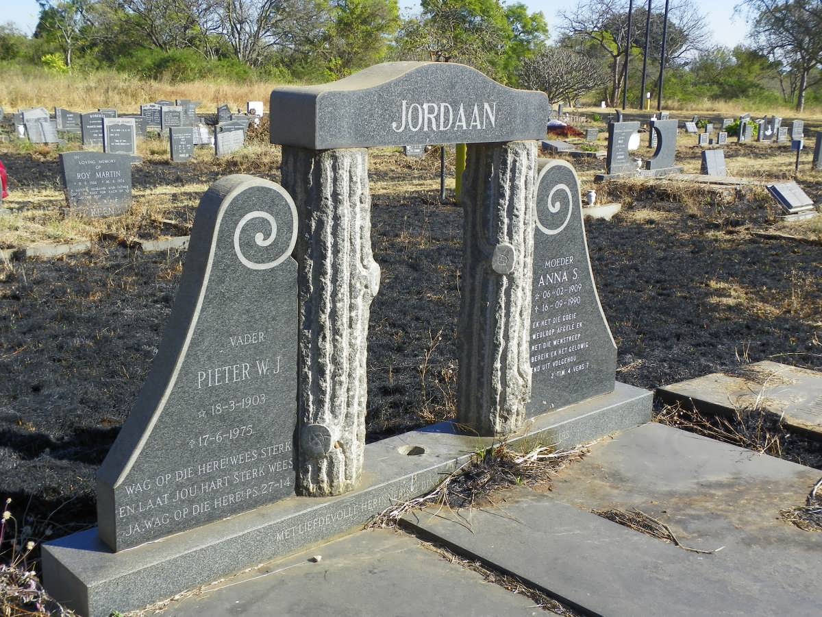 JORDAAN Pieter W.J. 1903-1975 & Anna S. 1909-1990