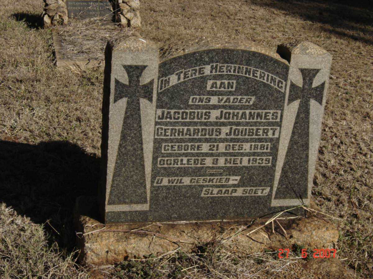 JOUBERT Jacobus Johannes Gerhardus 1881-1939