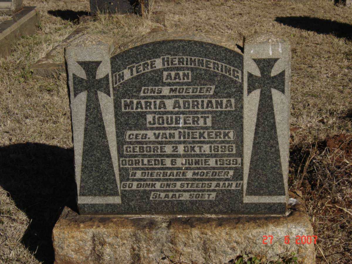 JOUBERT Maria Adriana nee VAN NIEKERK 1896-1939