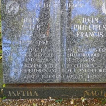 JAFTHA John Peter 1906-1961 :: NAUDE John Phillipus Francis