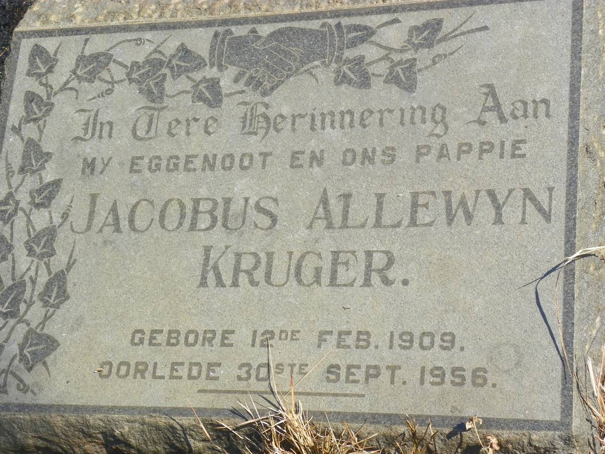 KRUGER Jacobus Allewyn 1909-1956