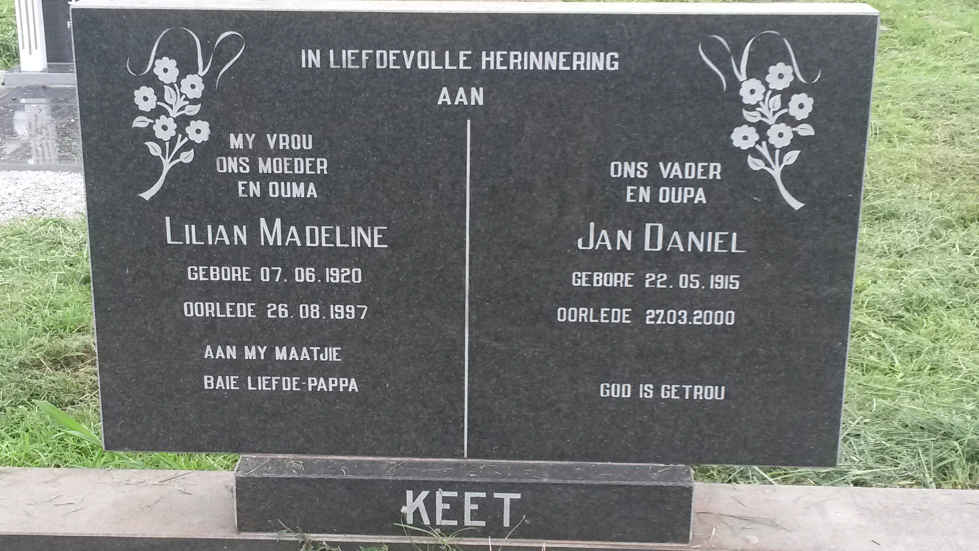 KEET Jan Daniel 1915-2000 &amp; Lilian Madeline 1920-1997