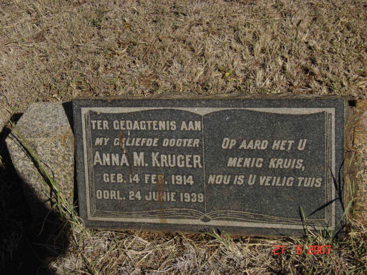 KRUGER Anna M. 1914-1939