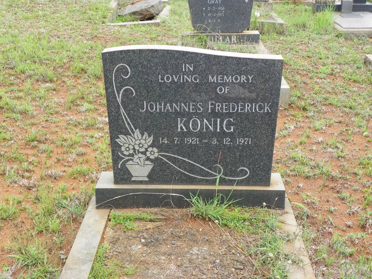 KÖNIG Johannes Frederick 1921-1971