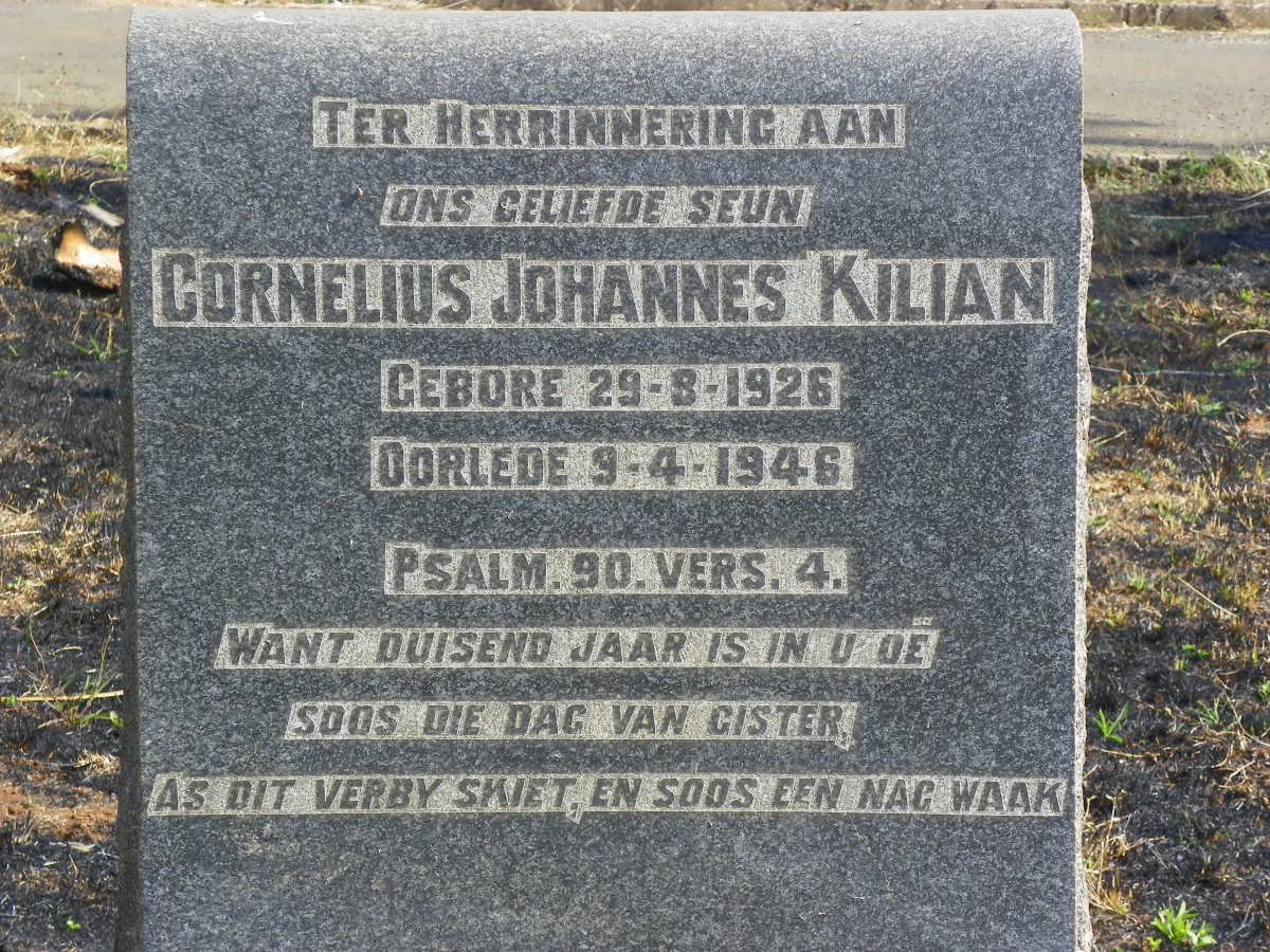 KILIAN Cornelius Johannes 1926-1946