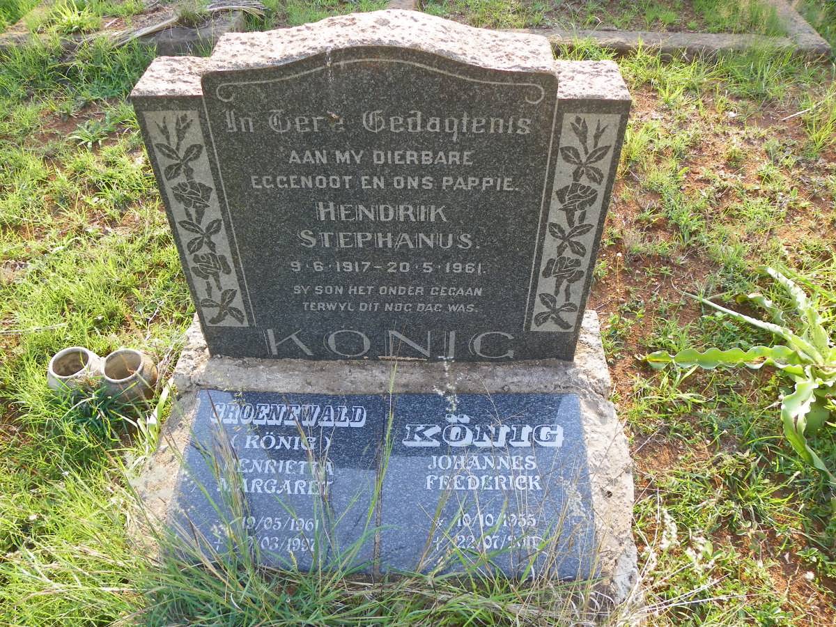 KÖNIG Hendrik Stephanus 1917-1961 :: KÖNIG Johannes Frederick 1955-2011 :: GROENEWALD Henrietta Margaret nee KÖNIG 1961-1997