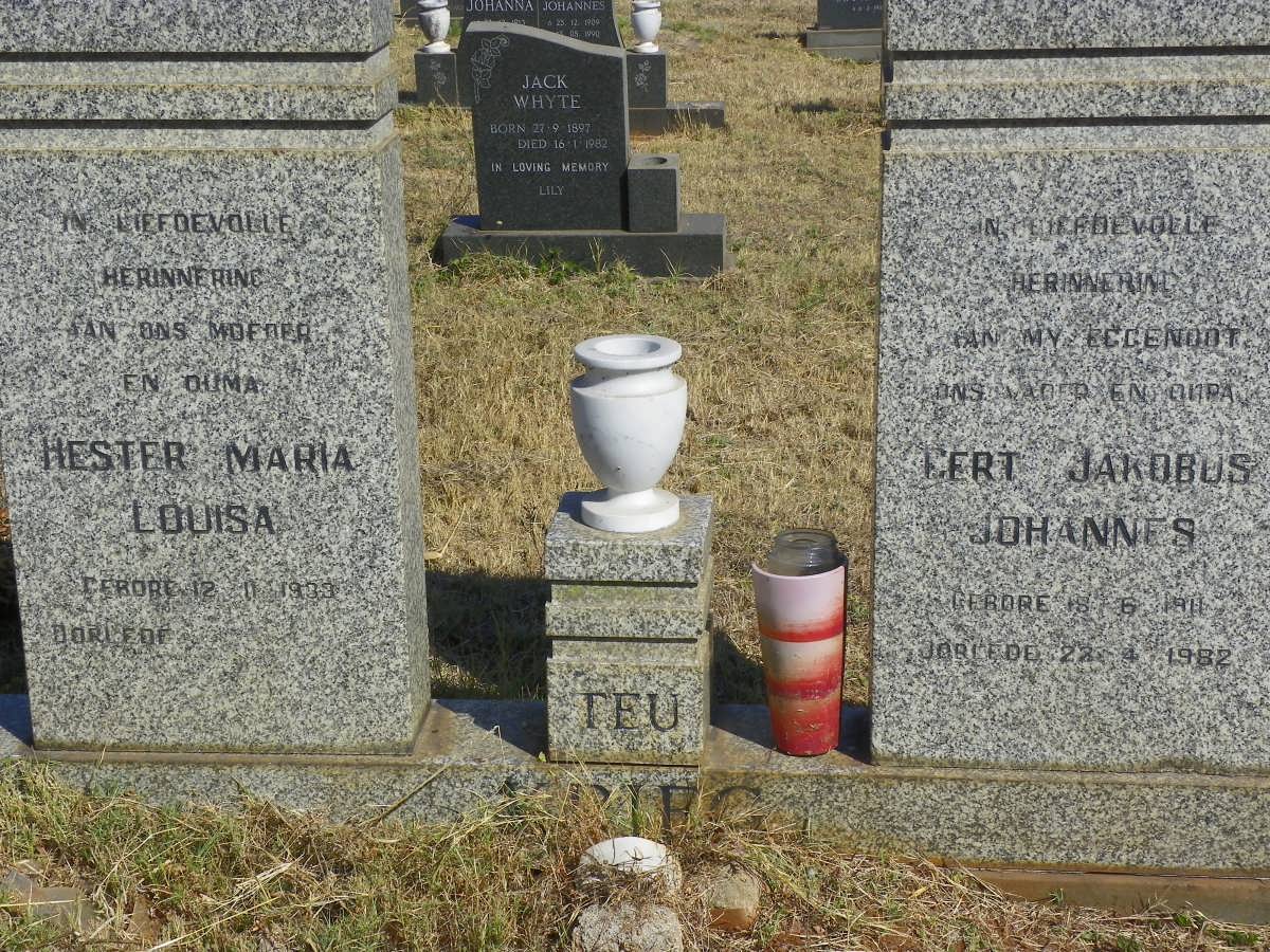 KRIEG Gert Jakobus Johannes 1911-1982 &amp; Hester Maria Louisa 1933-