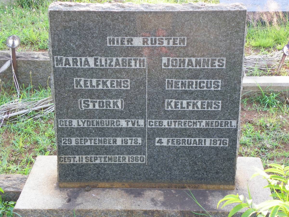 KELFKENS Johannes Henricus 1876- &amp; Maria Elizabeth STORK 1878-1960