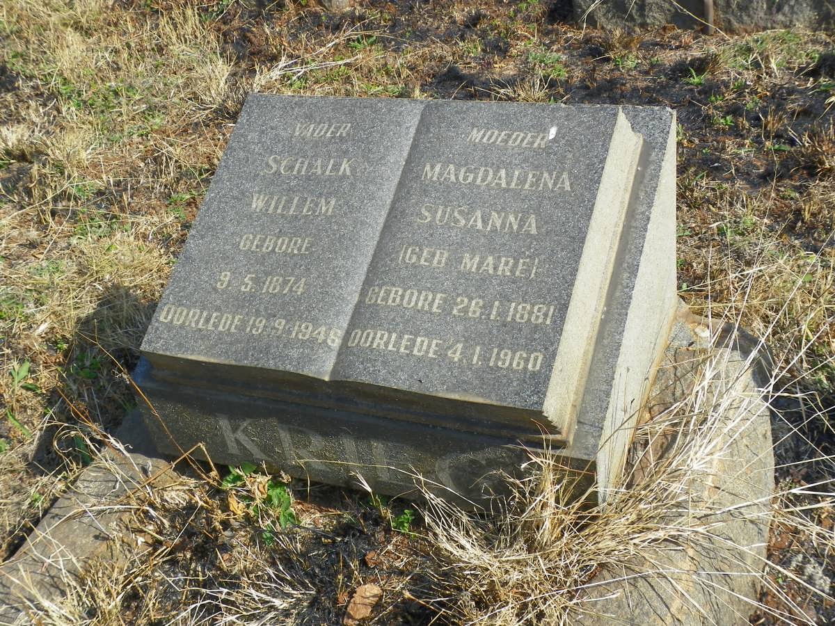 KRIEG Schalk Willem 1874-1946 &amp; Magdalena Susanna MARE 1881-1960