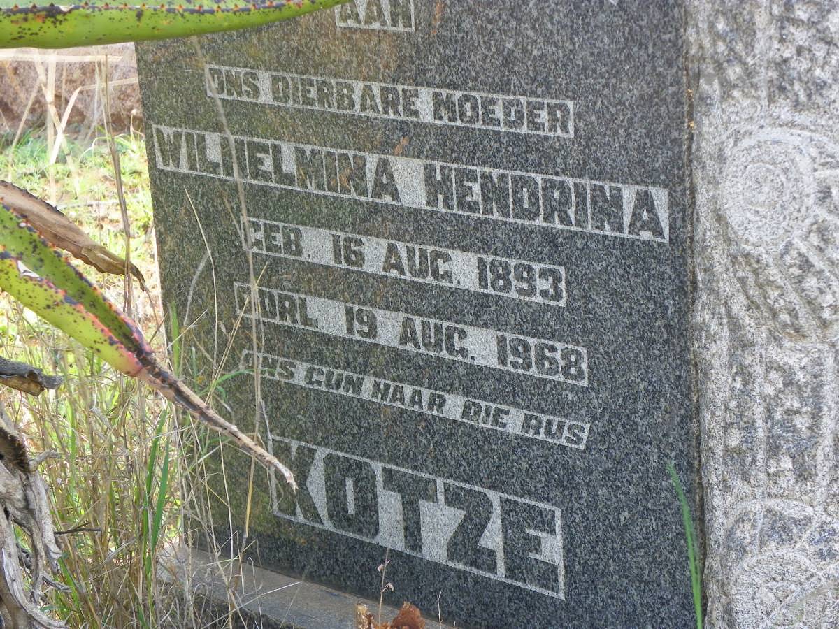 KOTZE Wilhelmina Hendrina 1893-1968
