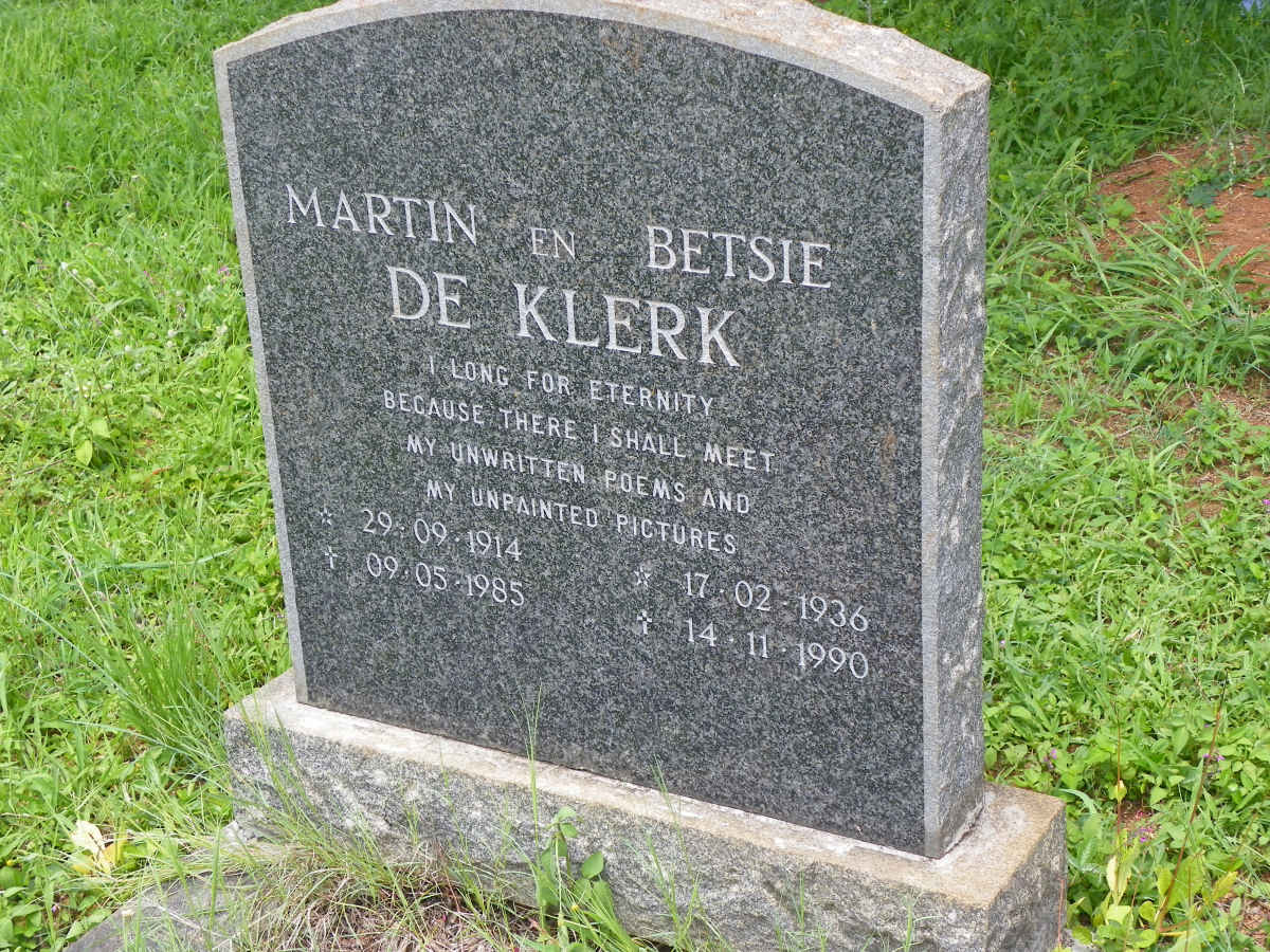 KLERK Martin, de 1914-1985 &amp; Betsie 1936-1990