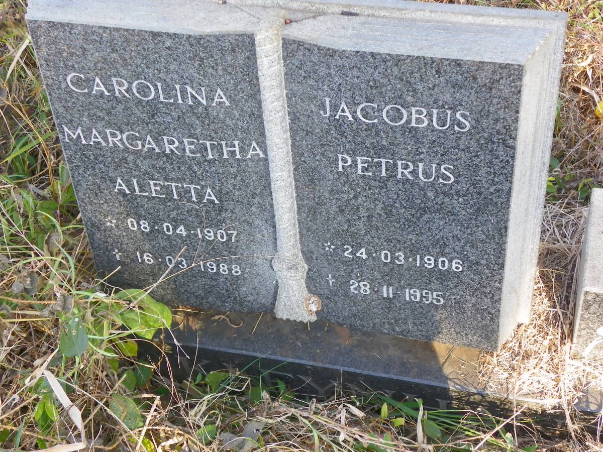KLEYNHANS Jacobus Petrus 1906-1995 &amp; Carolina Margaretha Aletta 1907-1988