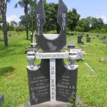 LANGE Stephanus J., de 1924-1994 & Johanna S.M. 1926-2002
