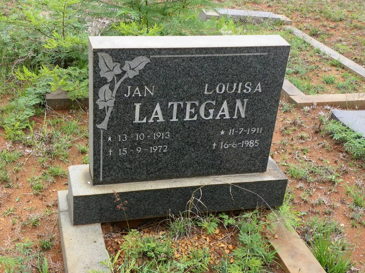 LATEGAN Jan 1913-1972 &amp; Louisa 1911-1985