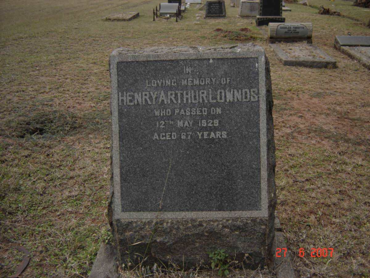 LOWNDS Henry Arthur -1929