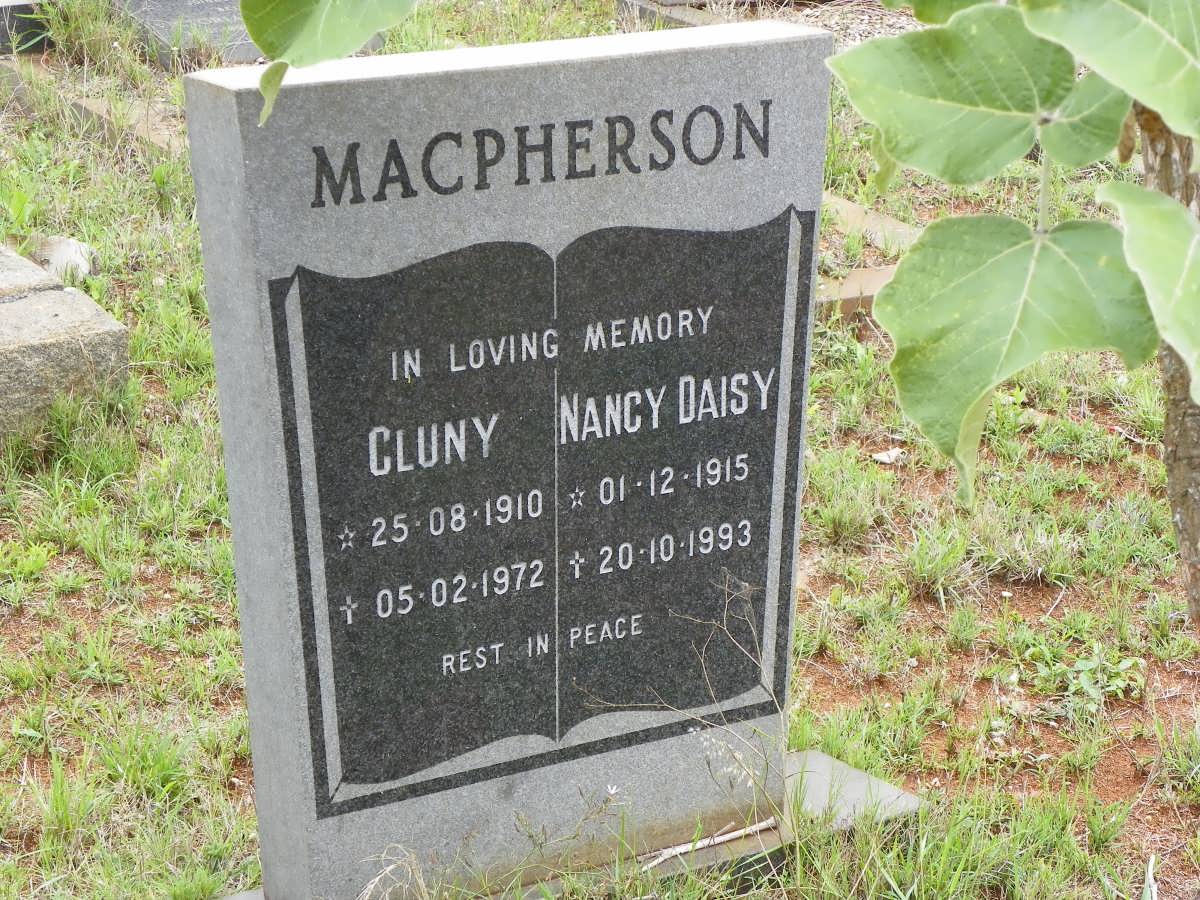 MACPHERSON Cluny 1910-1972 &amp; Nancy Daisy 1915-1993