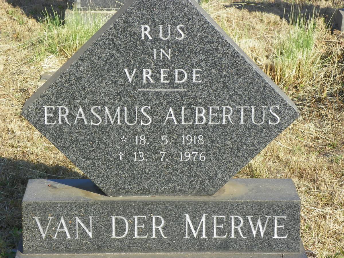 MERWE Erasmus Albertus, van der 1918-1976