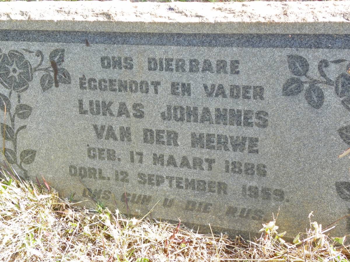 MERWE Lukas Johannes, van der 1886-1959