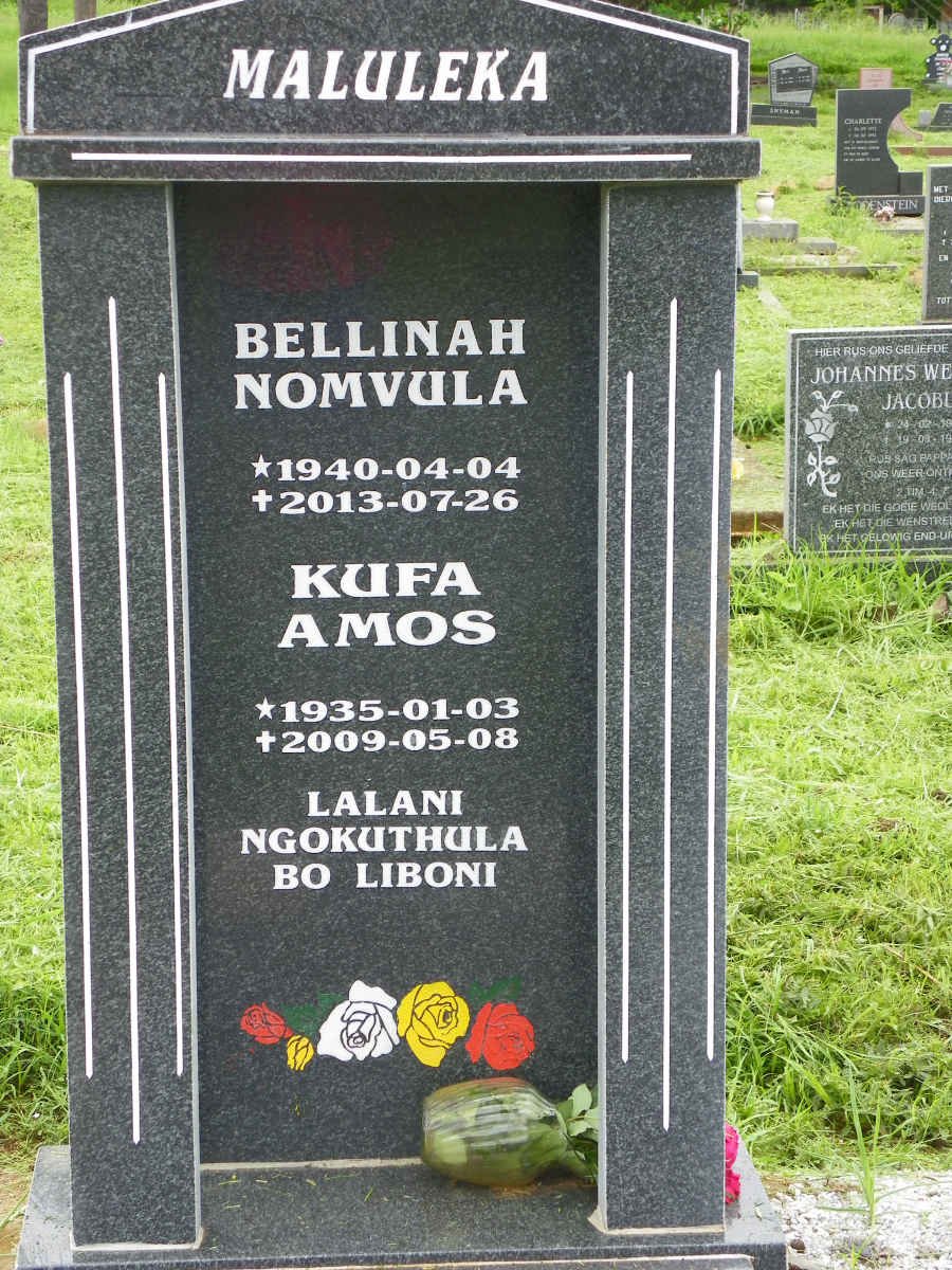 MALULEKA Kufa Amos 1935-2009 &amp; Bellinah Nomvula 1940-2013