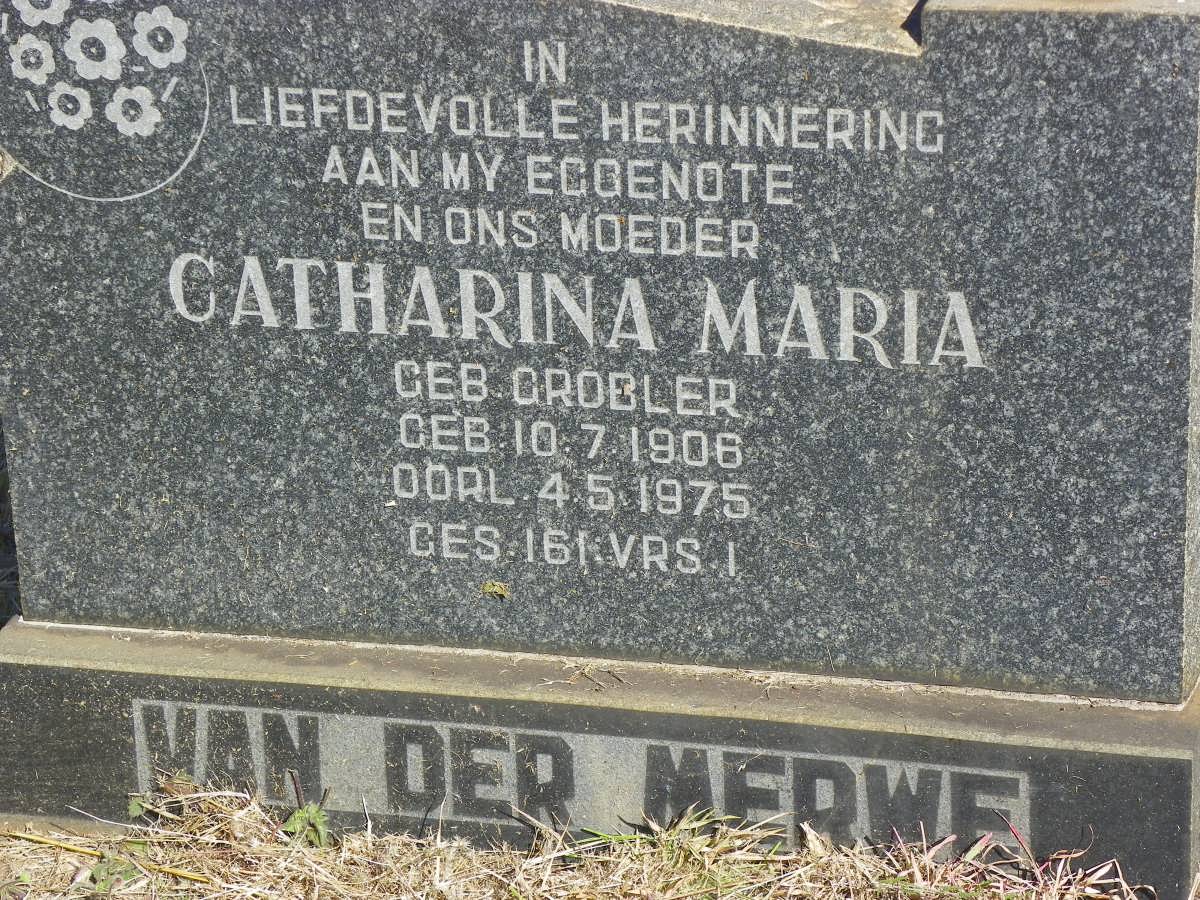 MERWE Catharina Maria, van der nee GROBLER 1906-1975