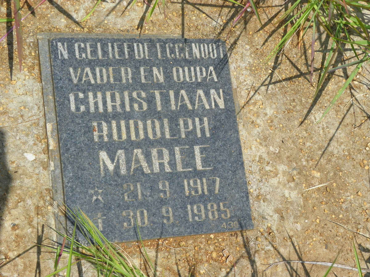 MAREE Christiaan Rudolph 1917-1985 & Georgina Maria Magdalena SCHOONRAAD 1932-1992