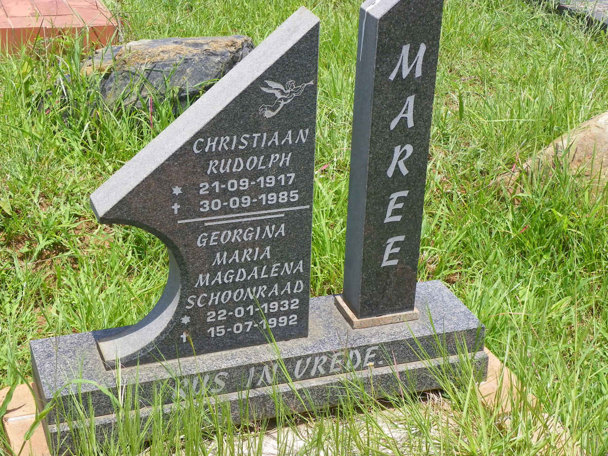 MAREE Christiaan Rudolph 1917-1985 & Georgina Maria Magdalena SCHOONRAAD 1932-1992