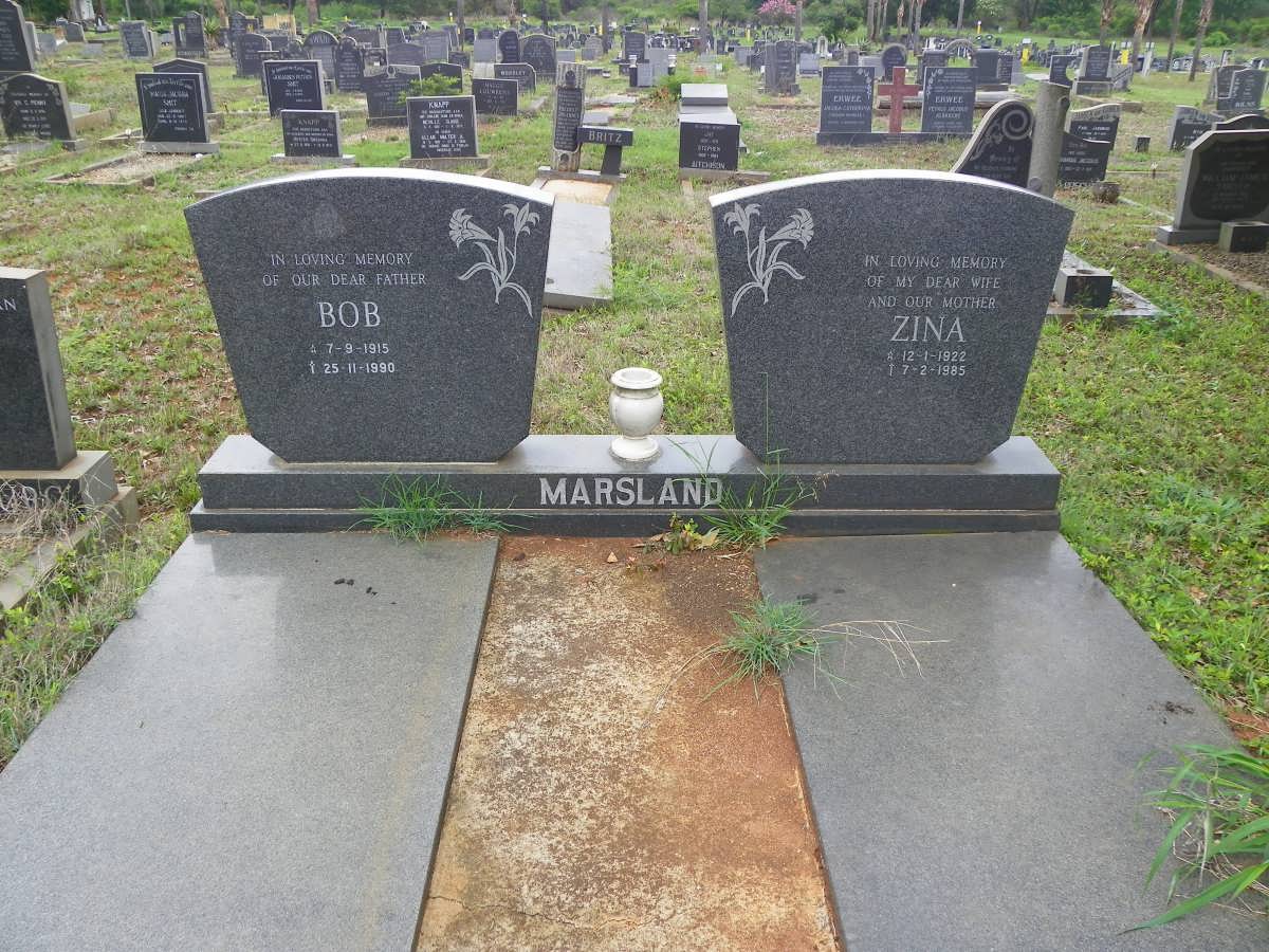 MARSLAND Bob 1915-1990 &amp; Zina 1922-1985