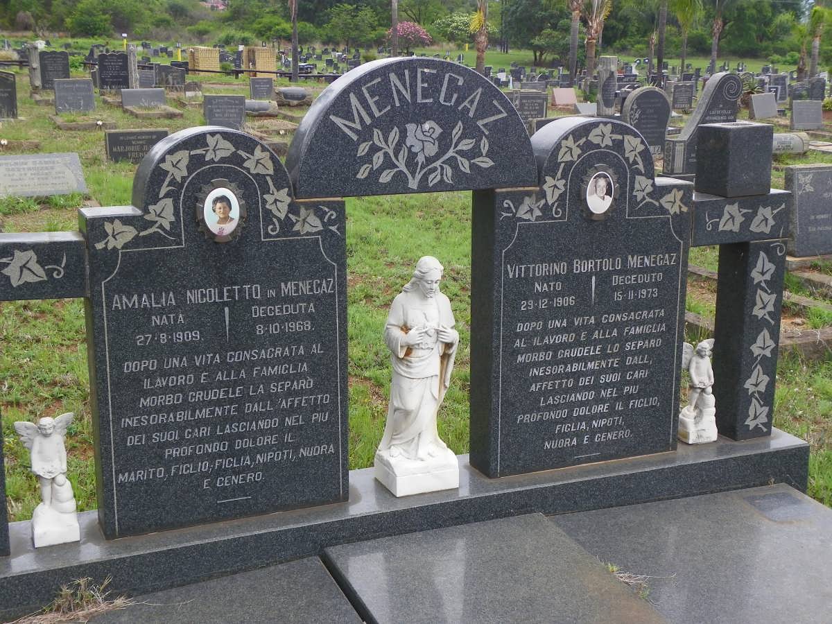 MENEGAZ Vittorino Bortolo 1906-1973 &amp; Amalia Nicoletto 1909-1968