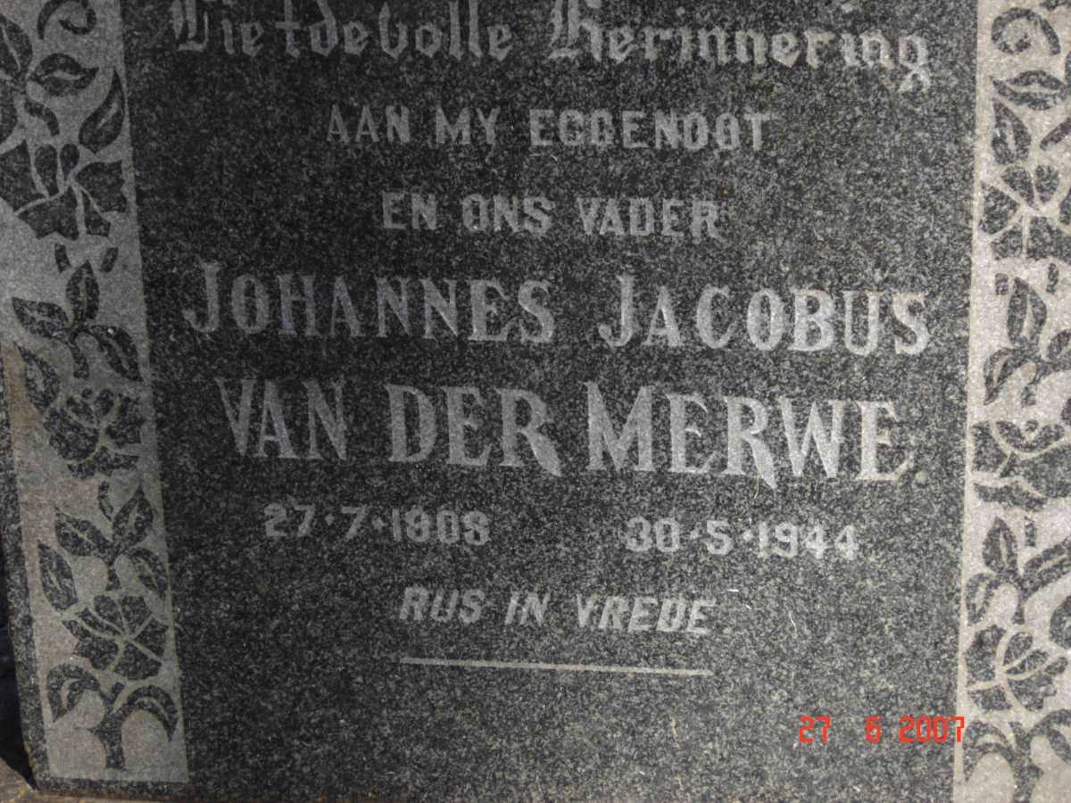 MERWE Johannes Jacobus, van der 1908-1944