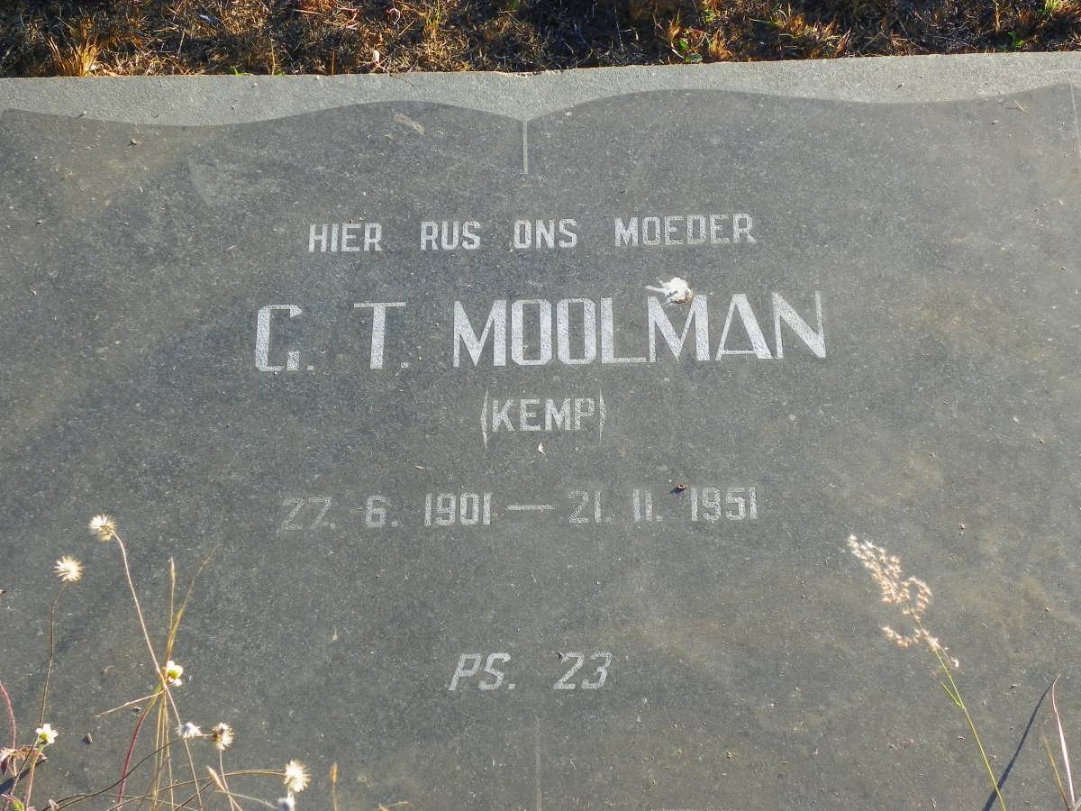 MOOLMAN G.T. nee KEMP 1901-1951